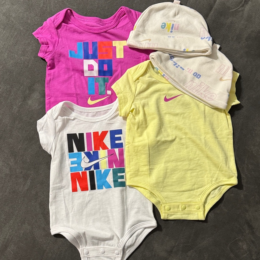 Nike Kids Bodysuit Set - Pink, Yellow, White